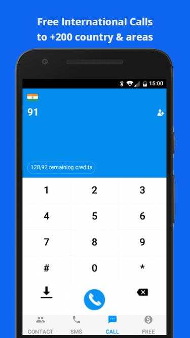 Free global Phone Calls App - free texting SMS screenshot 1