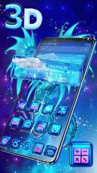 3D Blue Dragon Glass Tech Theme screenshot 3