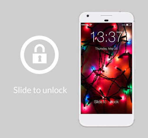 Christmas Lights Garlands HD Wallpaper Lock Screen screenshot 1