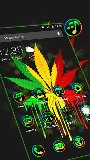 Neon Colorful Weed Smoke APUS Launcher Theme screenshot 3