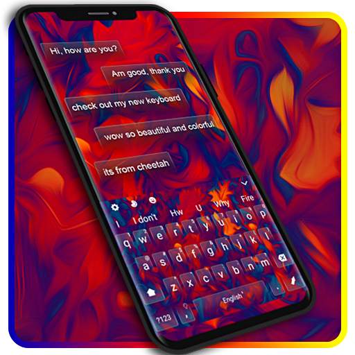 🍁SMS Colorful Painted Leaf Keyboard Theme 10001006