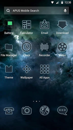 Glassy sky theme for APUS 2 تصوير الشاشة