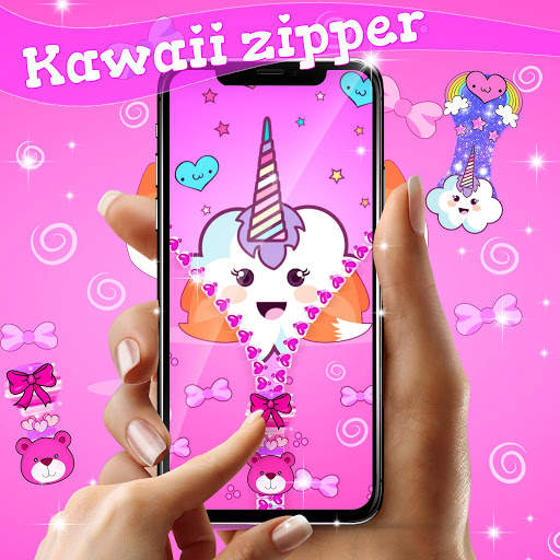 Kawaii zipper lock screen screenshot 1