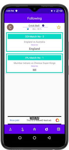 CrickBell | Cricket Live Score & Match Prediction screenshot 7