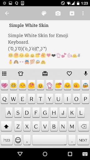 Simple White Emoji Keyboard screenshot 1
