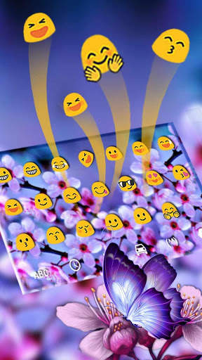 purple Sakura blossom Keyboard screenshot 2