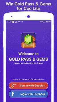 Win Gold Pass & Gems for COC Lite screenshot 1