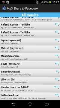 Mp3 Share to Facebook screenshot 1