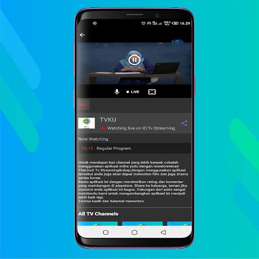 ID Tv Live Streaming Indonesia 5 تصوير الشاشة