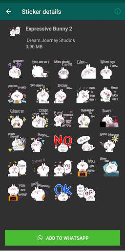 🐰 Best Cute & Funny Rabbit Sticker For Whatsaap screenshot 4
