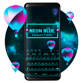 Neon Blue Digital Keyboard Theme иконка