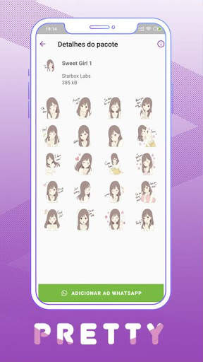 Figurinhas fofas (Cute Girls Stickers) WhatsApp screenshot 5