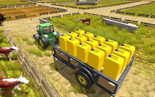 Offroad Tractor Trolley Simulator Cargo Driver 3D screenshot 2
