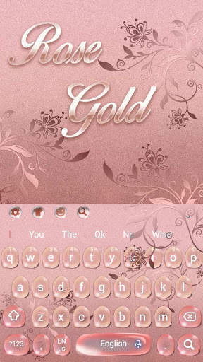 Beautiful Rose Gold Water Drops Keyboard Theme screenshot 1