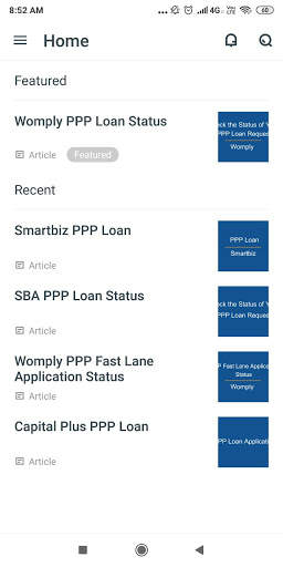 PPP Loan App - Status of Womply & Other SBA Loans screenshot 1