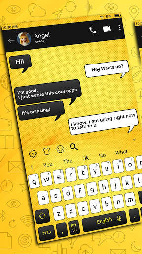 SMS Yellow White Keyboard Theme screenshot 1