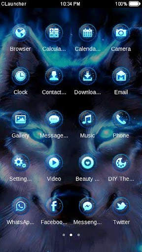 Wolf Blue Flames Theme Meizu 2 تصوير الشاشة