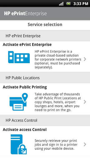HP ePrint Enterprise for Good 1 تصوير الشاشة