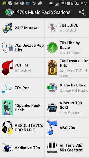 1970s Music Radio Stations screenshot 1