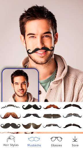 HeroMooch : Man Beard, HairStyle, Moustache Editor screenshot 3
