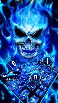 Blue Fire Flaming Skull Keyboard screenshot 1