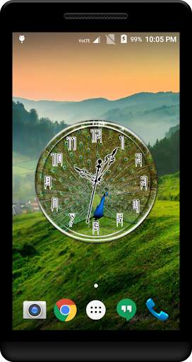 Peacock Clock Live Wallpaper screenshot 4