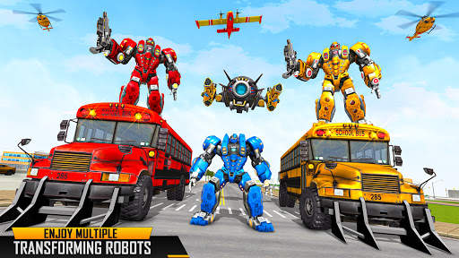 Army Bus Robot Shooting Games: Flying Bus Games screenshot 1