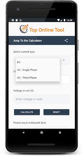 Amps to Kw Calculator – Free Online Converter screenshot 2