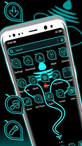 Ganesh Ji Neon Launcher Theme screenshot 2
