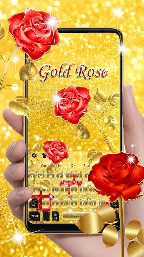 Gold Rose Fancy Keyboard Theme screenshot 1