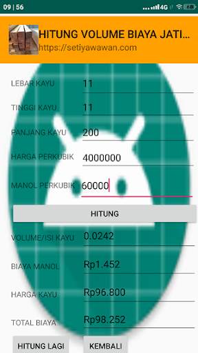 Hitung Harga Volume Kayu Jati 2 تصوير الشاشة