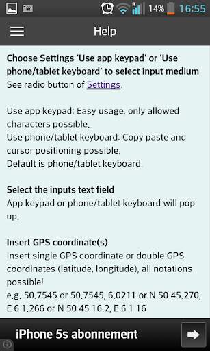 GPS coordinaten converter screenshot 7