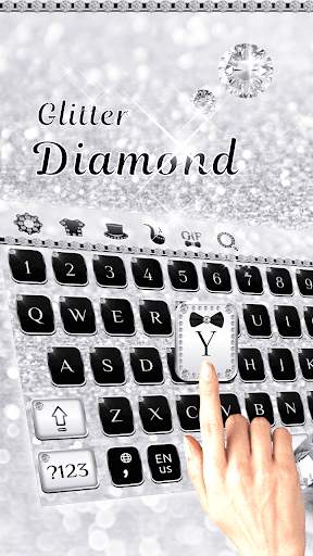 Glitter Diamond Keyboard Theme screenshot 1