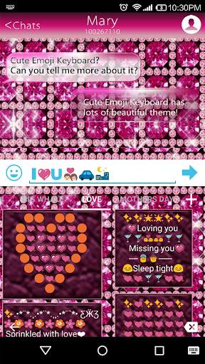 Diamond Love Emoji Keyboard Theme स्क्रीनशॉट 4