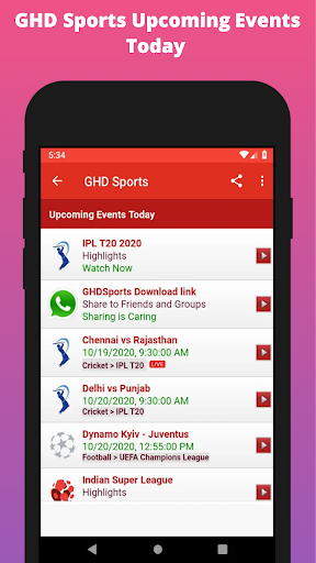 GHD sport Ipl 2020 Guide : live tv football 2021 screenshot 4