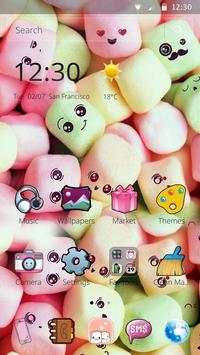Cute Marshmallow Cartoon Theme for android free screenshot 5