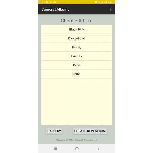 Camera to Albums 1.1