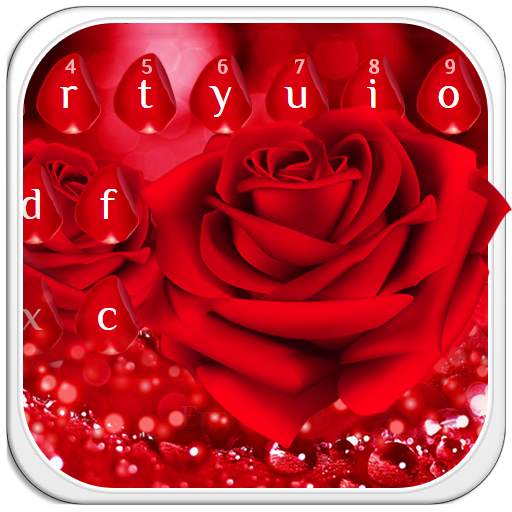 Beautiful Red Rose Keyboard 10001005