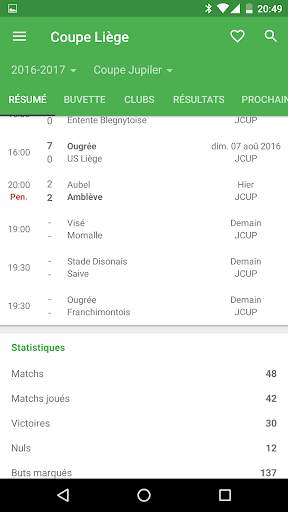 Résultats foot live Belgique screenshot 3