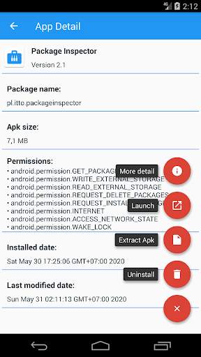 Package inspector: Device info, App info screenshot 4