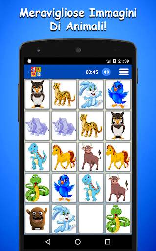 Gioco Di Memoria Con Animali Per Bambini screenshot 1