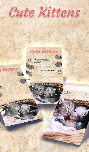 Cute Kittens Animated Keyboard   Live Wallpaper screenshot 1
