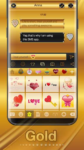 Gold Emoji Keyboard Theme screenshot 3