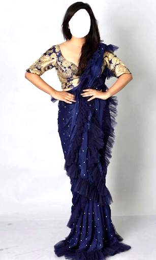 Women Ruffle Saree Photo Suit screenshot 2
