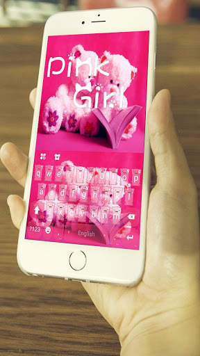 Pink Girl Keyboard Theme screenshot 1