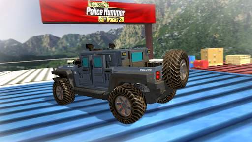 Impossible Police Hummer Car Tracks 3D screenshot 3