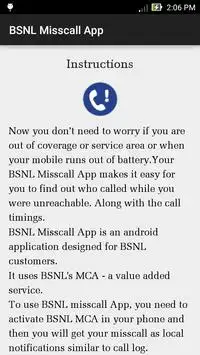 BSNL Misscall App screenshot 1
