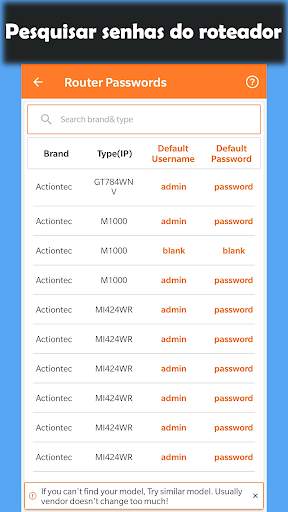Senhas do roteador WiFi screenshot 2