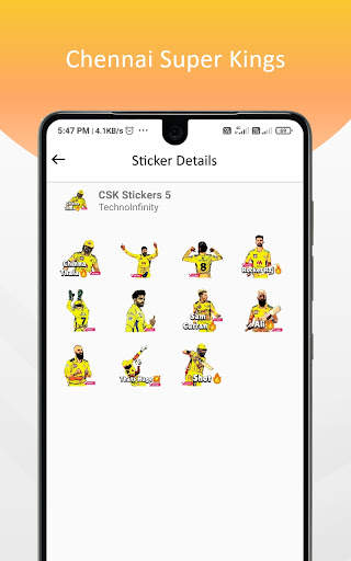 CSK Stickers & Animated Stickers for WhatsApp screenshot 6
