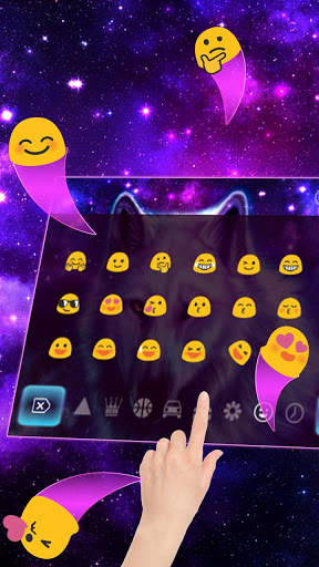 Galaxy Neon Wolf Keyboard Theme स्क्रीनशॉट 5